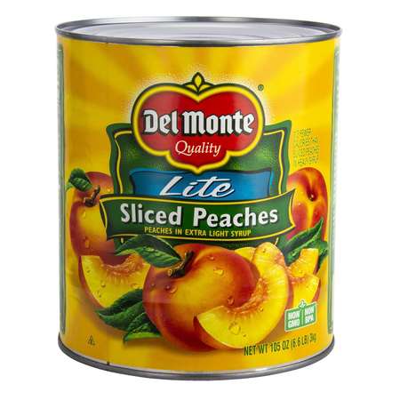 DEL MONTE Sliced Peaches In Extra Light Syrup Delmonte 105 oz. Can, PK6 2004734